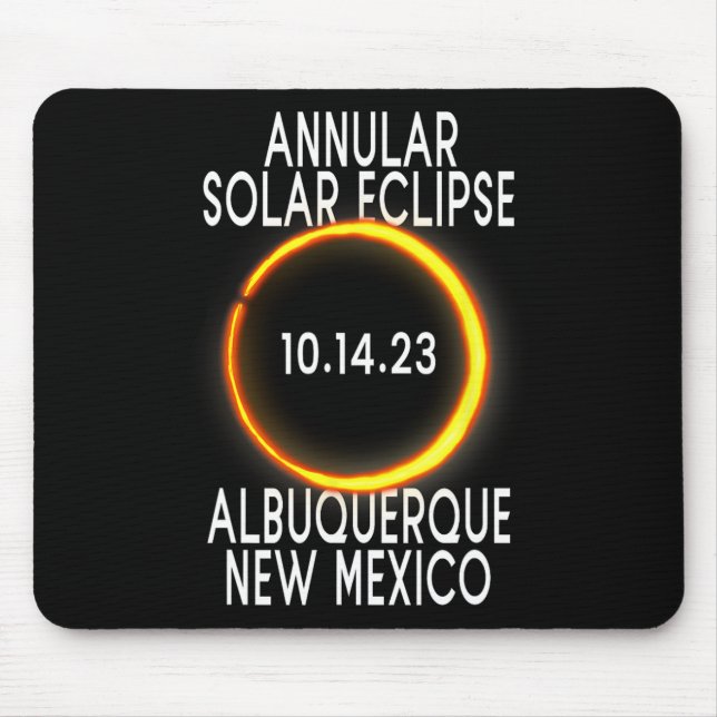 Mousepad Eclipse Solar Annular T - Albuquerque Novo México (Frente)
