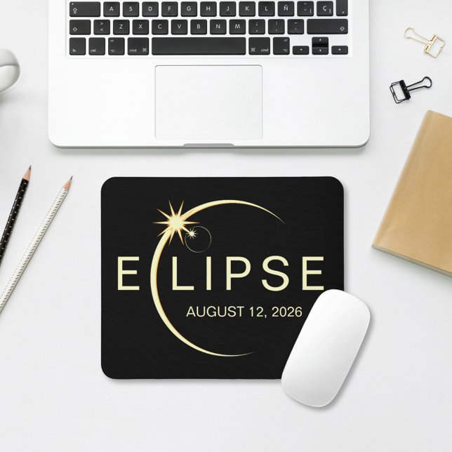 Mousepad Eclipse Solar de Astronomia Evento 2026 (Solar Eclipse Astronomy Event 2026 Mouse Pad)