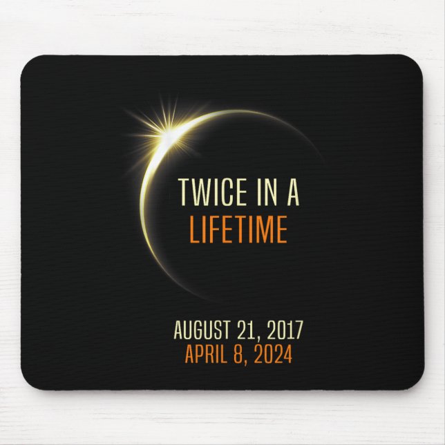 Mousepad Eclipse Solar Duas Vezes Na Vida 2024 Total Solar  (Frente)