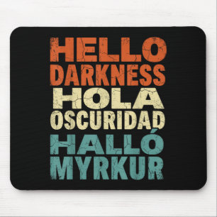 Mousepad Eclipse Solar Fofo Olá Escuridão Multilíngue