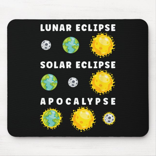 Mousepad Eclipse Solar Lunar Apocalypse Astronomy Nerd Scie (Frente)