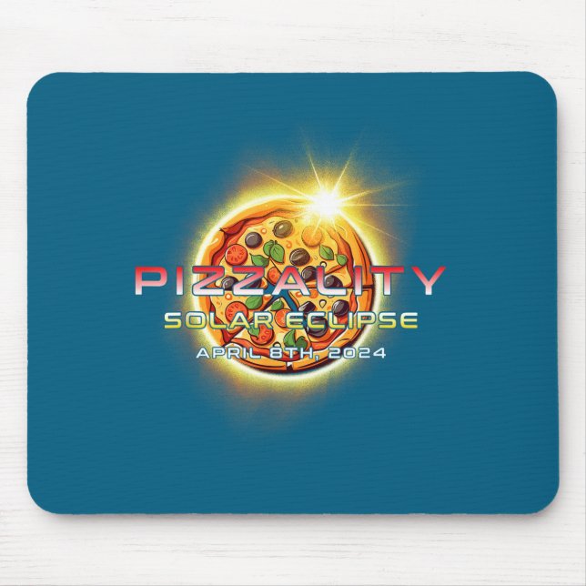 Mousepad Eclipse Solar Pizzalidade Ilustração de Pizza Ecli (Frente)