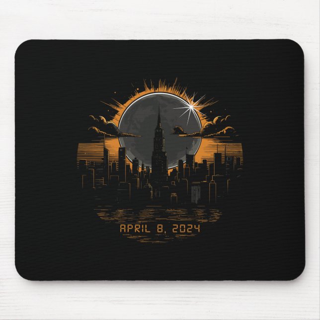 Mousepad Eclipse Solar Total 2024 abril 8 Nova Iorque (Frente)