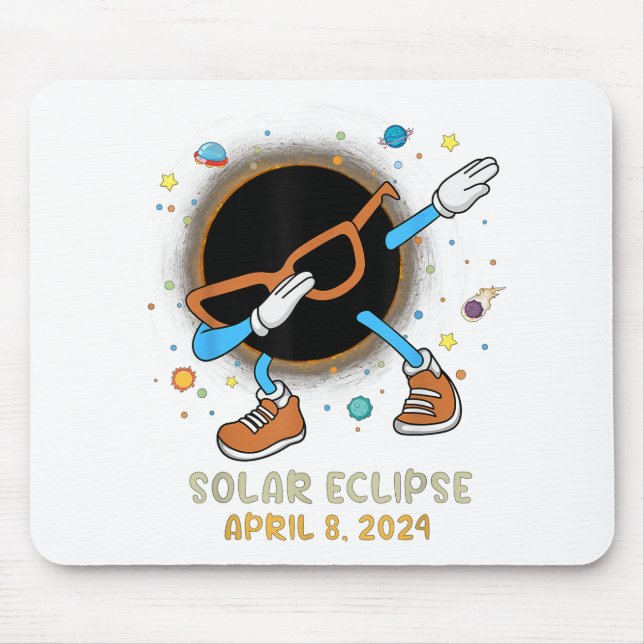 Mousepad Eclipse Solar Total 2024 Dabbing Engraçado Para Cr (Frente)