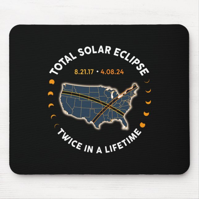 Mousepad Eclipse Solar Total 2024 Duas Vezes Na Vida 2017 (Frente)
