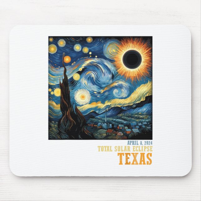 Mousepad Eclipse Solar Total 2024 Texas For Men Women (Frente)