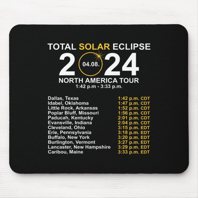 Mousepad Eclipse Solar Total Abril 8 Caminho Do Eclipse (Frente)