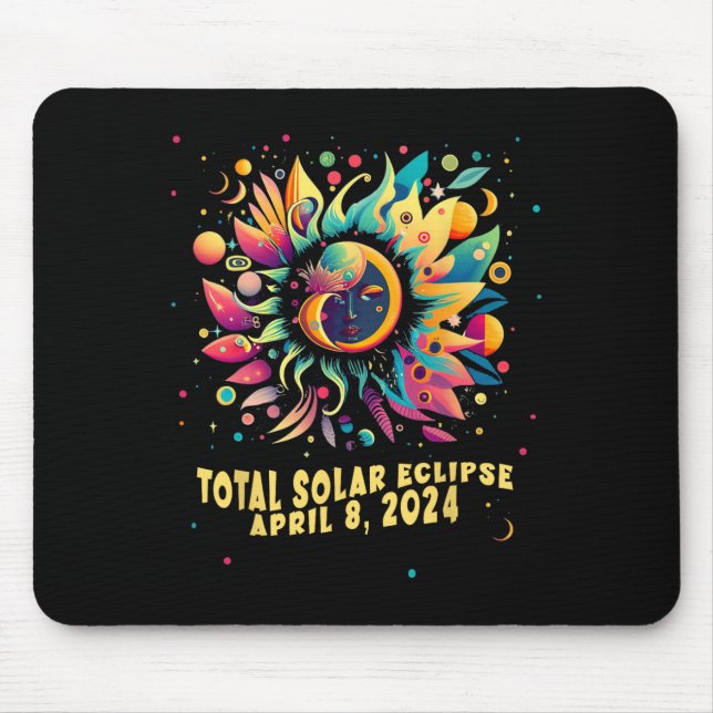 Mousepad Eclipse Solar Total abril de 2024 Pop de Hippie (Frente)