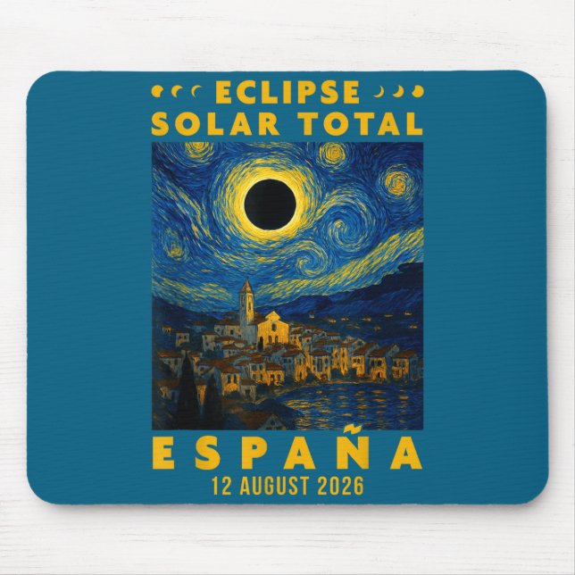 Mousepad Eclipse Solar Total Espanha 2026 (Frente)