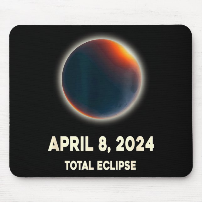 Mousepad Eclipse Total do Sol Fofo 8 de Abril (Frente)