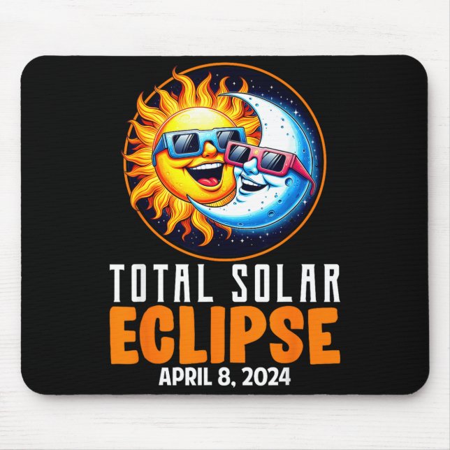Mousepad Eclipse Total do Sol Fofo 8 de Abril (Frente)
