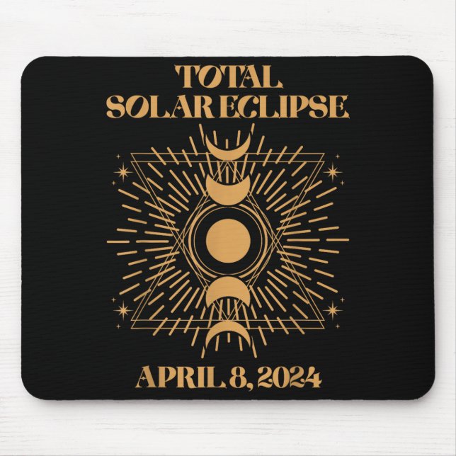 Mousepad Eclipse Total do Sol Fofo 8 de Abril (Frente)