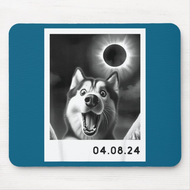 Mousepad Eclipse Total Solar Design de Husky Siberiano (Frente)