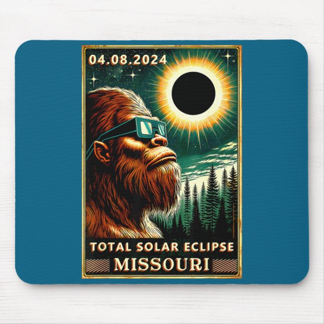 Mousepad Eclipse Total Solar Fofa Missouri Pé Grande (Frente)