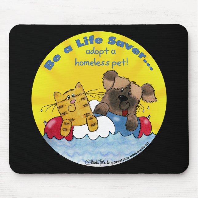 Mousepad Economizador de vida - Adotar animais sem abrigo (Frente)