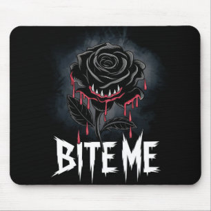 Mousepad Edgy 'Bite Me' Gótico Rosa