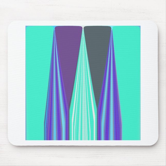 Mousepad Edgy Blue Purple Cyan Chevron Art Impressão (Frente)