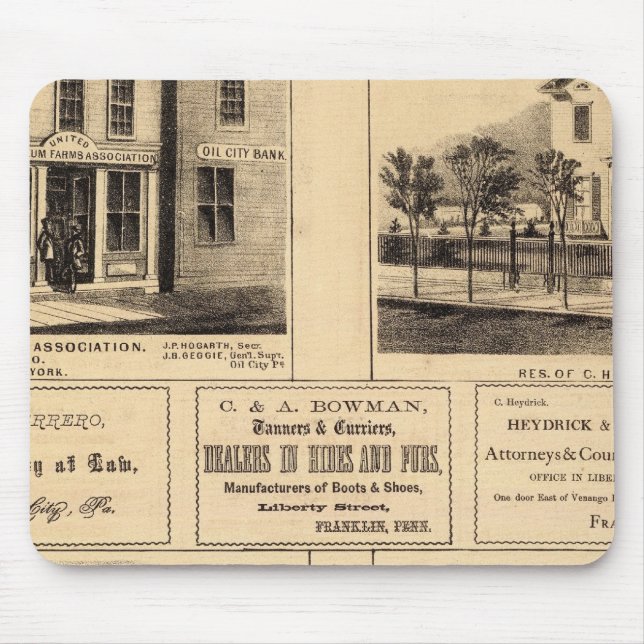 Mousepad Edifícios, Petróleo, Franklin, Fazenda Tarr (Frente)