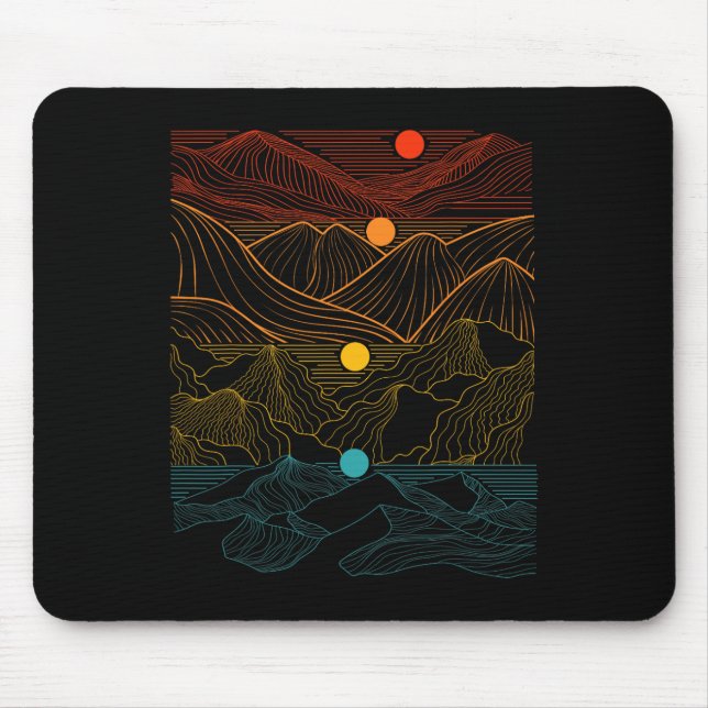 Mousepad Edm Techno Sun Moon Music Festival Party Dancing D (Frente)