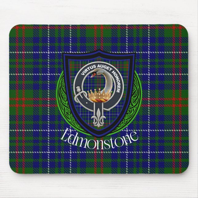 Mousepad Edmonstone Scottish Clan Tartan & Crest (Frente)