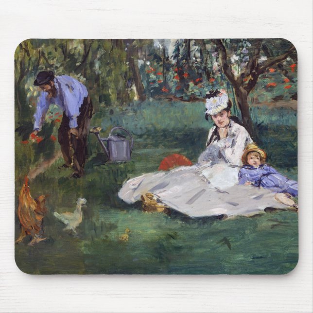 Mousepad Edouard Manet - A família Monet em seu jardim (Frente)
