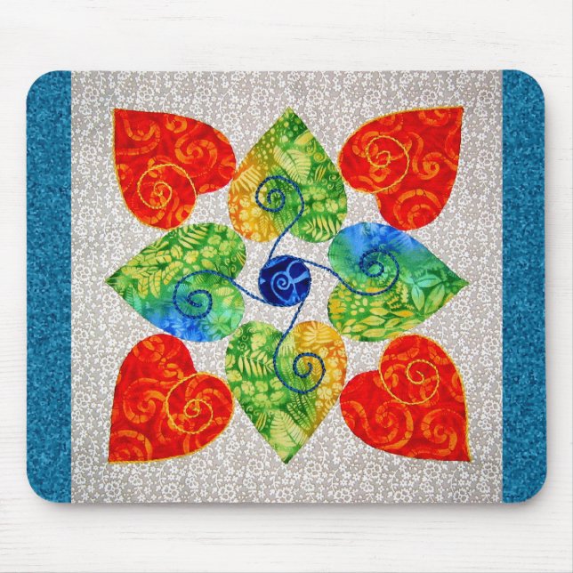 Mousepad Edredão irrisório dos corações - bloco #1 (Frente)