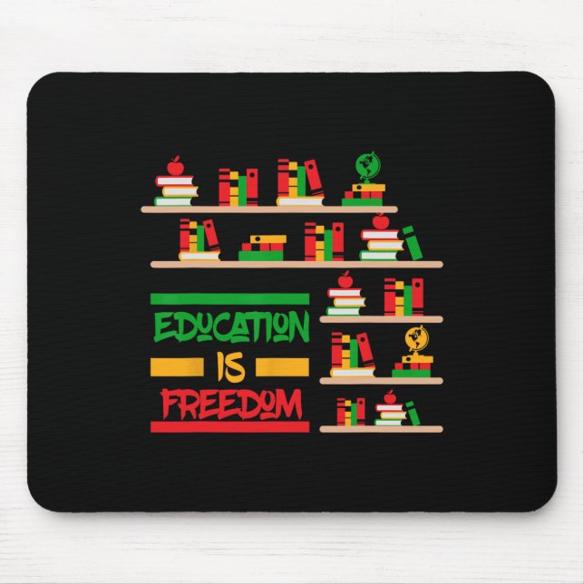 Mousepad Educação É Liberdade História Afro-Americana Negra (Frente)