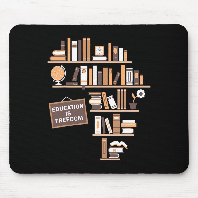 Mousepad Educação É Liberdade História Afro-Americana Negra (Frente)