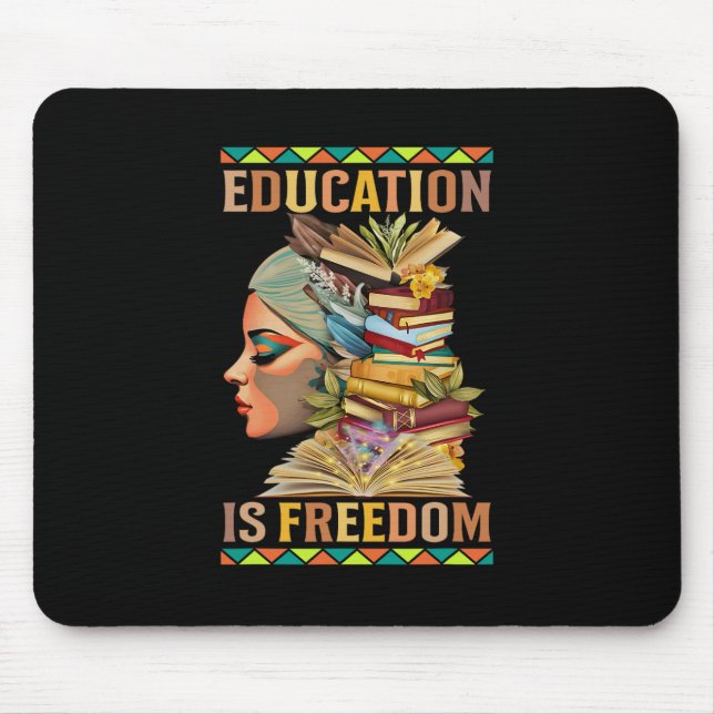 Mousepad Educação É Liberdade História Afro-Americana Negra (Frente)