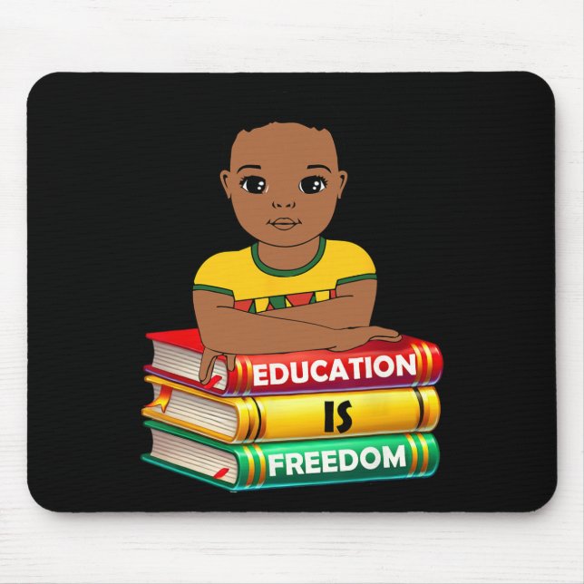 Mousepad Educação É Liberdade Mês da História Negra African (Frente)