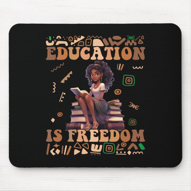 Mousepad Educação É Liberdade Mês da História Negra Profess (Frente)