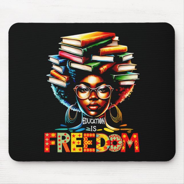 Mousepad Educação É Liberdade Professor Negro Livros Histór (Frente)