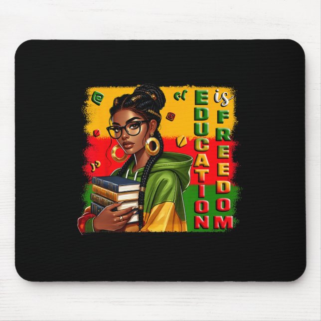 Mousepad Educação É Liberdade Professor Negro Livros Histór (Frente)