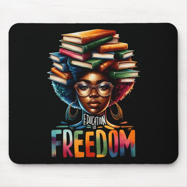Mousepad Educação É Liberdade Professor Negro Livros Histór (Frente)