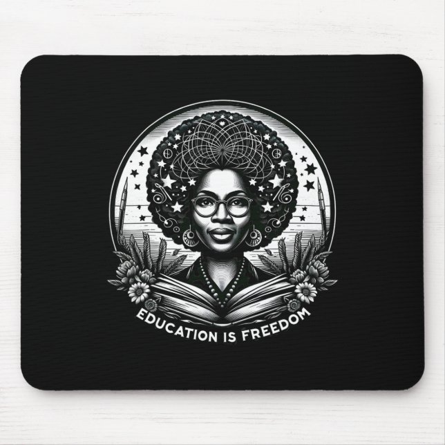 Mousepad Educação É Liberdade Professora Negra Livros Histó (Frente)