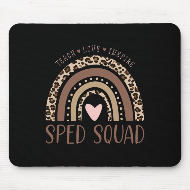 Mousepad Educação Especial Equipe Sped Sped Leopardo Arco-í (Frente)