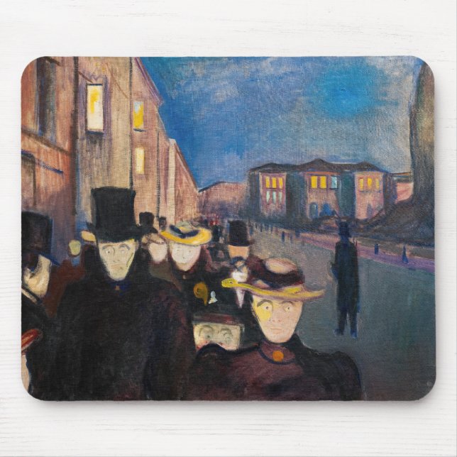 Mousepad Edvard Munch - Noite em Karl Johan Street (Frente)