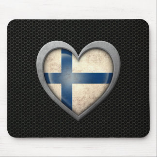 Mousepad Efeito de aço da malha da bandeira finlandesa do