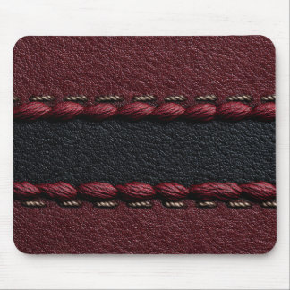Mousepad Efeito de couro preto e vermelho
