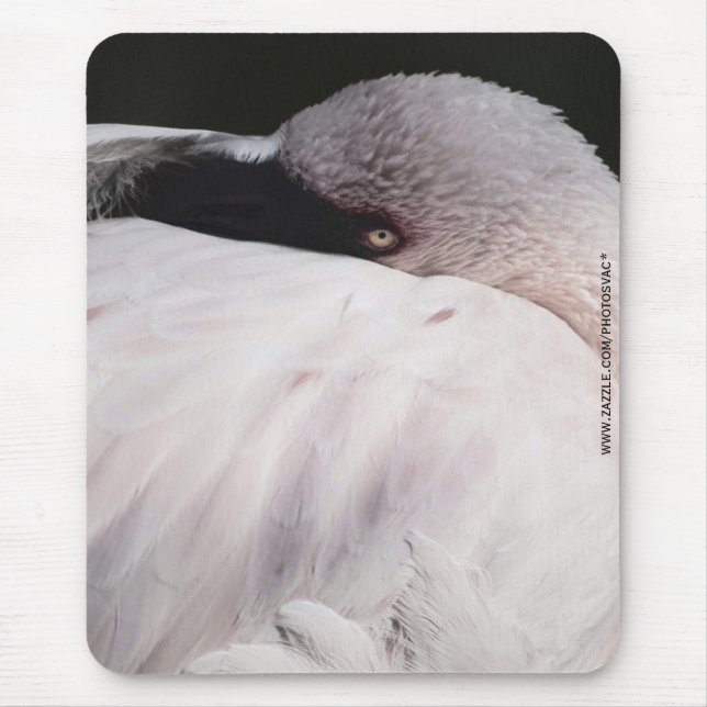 Mousepad Efeito de Desenho de Retrato de Flamingo Rosa Arte (Frente)