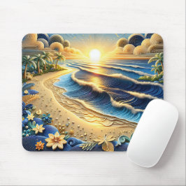 Mousepad Efeito de Enfileiramento de Papel Tropical do Ocea