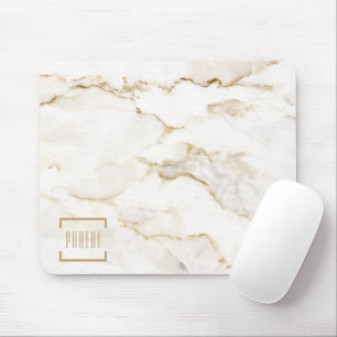Mousepad Efeito de Mármore Moderno Dourado