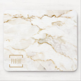 Mousepad Efeito de Mármore Moderno Dourado