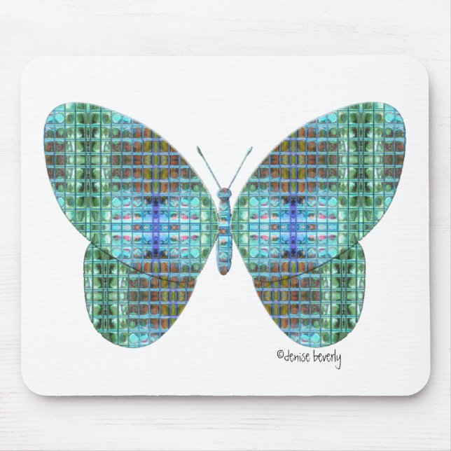 Mousepad Efeito de vidro borboleta (Frente)