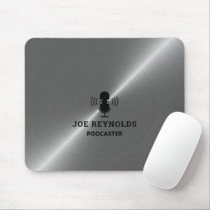 Mousepad Efeito Silver Metal, Podcaster, Podcast