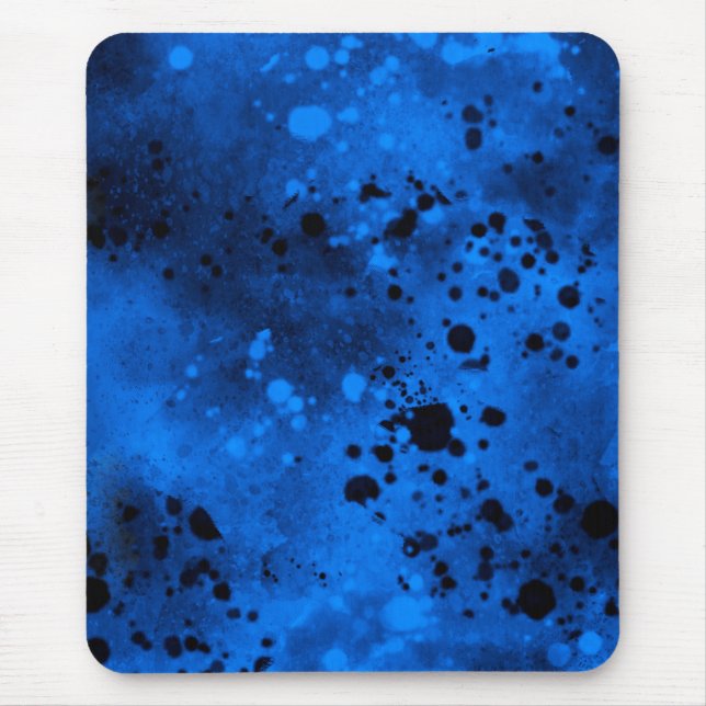 Mousepad Efeito Splatter de Tinta Azul e Preto (Frente)