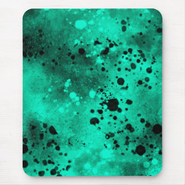 Mousepad Efeito Splatter de Tinta Verde e Preto (Frente)