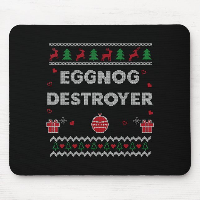 Mousepad Eggnog Lover Funny Ugly Christmas Style Xmas Gift  (Frente)