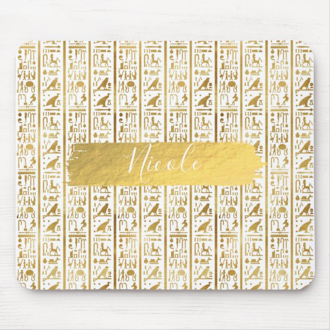 Mousepad Egito Dourado e branco Glam Moderno Chic (Frente)