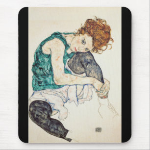 Mousepad Egon Schiele Sentada mulher com joelho torto